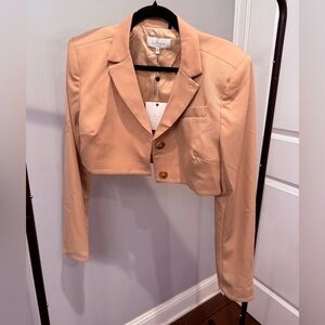 L'Academie Tan Cropped Blazer